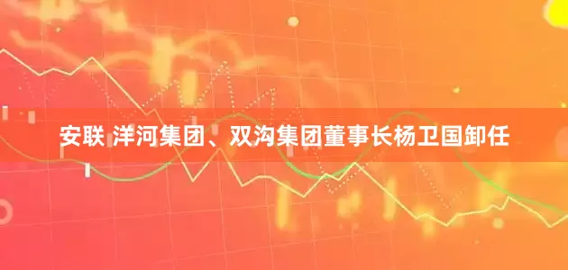 安联 洋河集团、双沟集团董事长杨卫国卸任